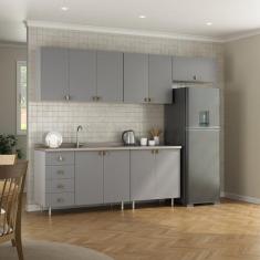 Cozinha Completa 5 Peças 100% Mdf Bp 2 Balcões 3 Aereos Maranello - RR