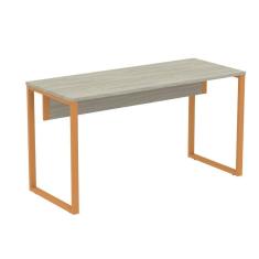 Mesa Escritório P25 TUB Pandin 150 cm Larg x 70 cm Prof Tampo MDP Casablanca Pé Aço Tubular Laranja