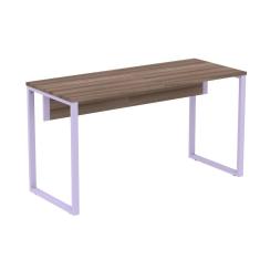 Mesa Escritório P25 TUB Pandin 150 cm (Larg) Tampo MDP Walnut Pé Aço Tubular Lilás