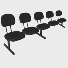 Cadeira Escritório Longarina 5 Lugares Estofada Ecoflex