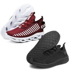 Tênis Masculino Academia Running Confortável Kit 2 Pares-Masculino