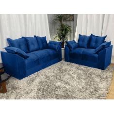 Sofá 2 e 3 Lugares Azul 410 Paris - Alpoim
