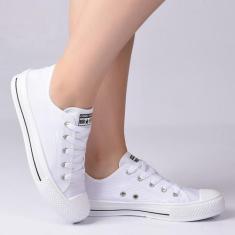 Tenis Casual Feminino e Masculino Star Moda Leve, Branco, 35/36