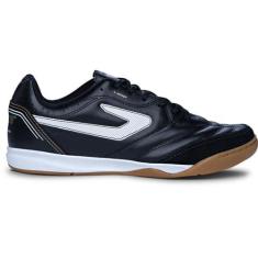 Chuteira Futsal Topper Maestro Pro IV, Preto, Dourado, 44