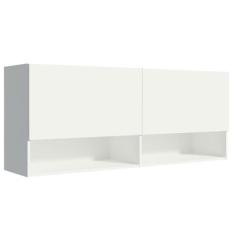 Armário Aéreo 120 cm 2 Portas 2 Nichos Branco para Cozinha Madesa, Bra