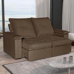 Sofá 3 Lugares 2,00m Retrátil e Reclinável Venus Bom Pastor, Marrom Cl