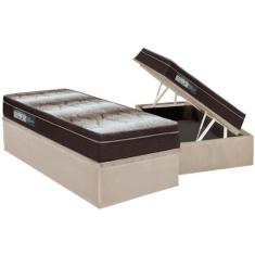 Cama Box Baú Solteiro: Colchão Ortopédico Ortobom Light + Base CRC Sue