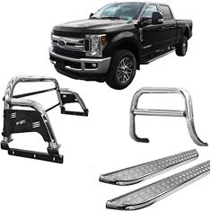 Kit quebra mato+Estribo CH+Sant Antonio H3 F250 C Dupl CROMO