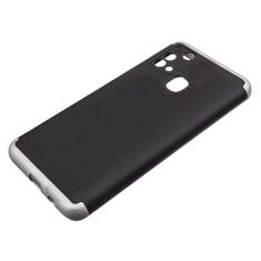Capa Capinha Anti Impacto 360 Para Samsung Galaxy M31 com Tela de 6.4" Polegadas Case Acrílica Fosca Acabamento Slim Macio - Danet (Preto com Cinza)