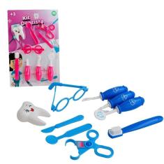 Kit Médico Infantil 09 Pçs Dentista Color Brinquedo Infantil
