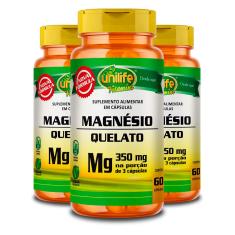 Kit 3 Magnésio Quelato Unilife 60 Cápsulas
