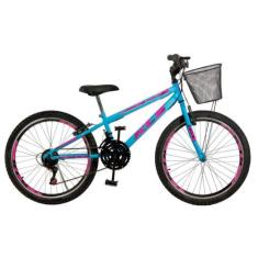 Bicicleta Aro 24 Kls Sport Gold  Freio V-Brake Mtb 21 Marchas Feminina