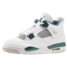 Nike Jordan Air 4 retrô unissex adulto, Branco/Branco/Cinza Neutro/Verde Oxidado, 41