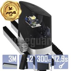 Kit Motor Ppa DZ Home 1/4cv 3m Cremalheira 2 Controles Portão Deslizan