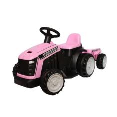 Trator Elétrico Bang Toys 6 Volts com Caçamba Rosa