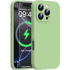 Goodon Capa magnética para iPhone 16 Pro Max com protetor de tela - Compatível com carregamento sem fio - Proteção total da câmera - Capa protetora de silicone à prova de choque para homens, mulheres