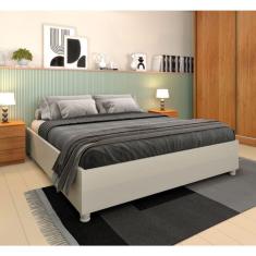 Cama Box Casal Queen Mônaco - Tcil Móveis - Off White