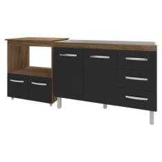 Balcão Armário Cozinha Gabinete De Pia 120 Cm Bruna E Balcão Para Micr