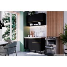 Armário Aéreo P- Cozinha Cook C- 2 Portas Off White-ebano - Genialflex