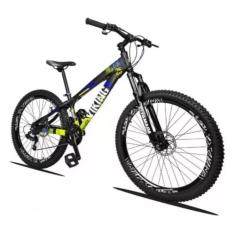 Bicicleta Vikingx 26 Câmbios Shimanos 21V Preto Amarelo