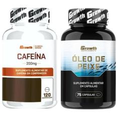 Cafeina Pura 200mg 120 Caps + Omega 3 75 Caps Growth Supplements