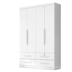 Guarda Roupa Solteiro Maximus Plus 4 Portas Branco – Zanzini