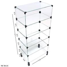 Balcão de Atendimento Modulado em Vidro - 0,50 x 1,10 x 0,30