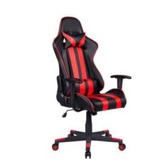 Cadeira Gamer Pelegrin Em Couro Pu, Reclinável, Preta E Vermelha - PEL-3013