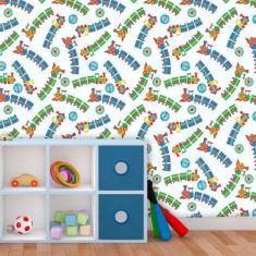 Papel de Parede Infantil Auto Adesivo Lavável 0103 Trem Trenzinho - Fi