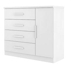 Cômoda Sapateira 4 Gavetas 1 Porta Genova Plus Zanzini (BRANCO)