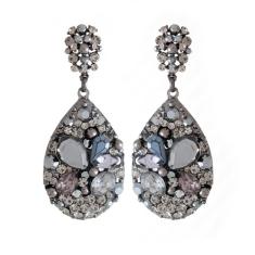 Brinco Grande Armazem Rr Bijoux Cristais Grafite