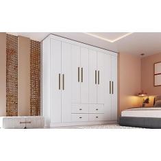 Guarda-roupas 8 Portas 4 Gavetas Multimóveis Cr35110 Branco