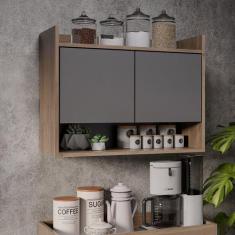 Armário de Cozinha Aéreo 70,5 cm 2P com Nicho Colin Freijó/Grafite M12