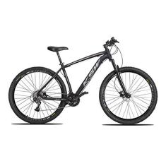Bicicleta Aro 29 KSW XLT 27v Hidráulico K7 e Trava Preto com Prata 21