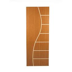 Porta de Madeira Frisada Cantareira MGM 210cmx70cm Melamínico Mogno