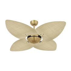Ventilador de Teto Dormamu Dourado Office 4 Pás Palmae Natural 127V