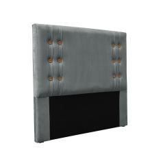 Cabeceira Cama Box Solteiro 90cm E Recamier Gênova Veludo Cinza S04 - D`rossi