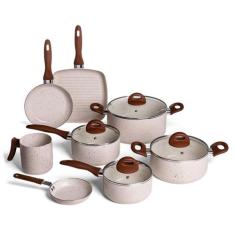 Conjunto de Panelas 8 Peças Ceramic Life Smart Plus Vanilla Brinox, Va