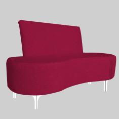 Sofá 2 Lugares Feijão Organico Pes Metal Cromados 140cm Vermelho
