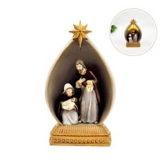 Enfeite de Natal Sagrada Família 23x14x9cm com Luz - Resina