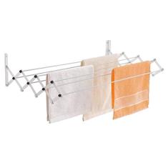 Varal de Parede Sanfonado em Aço, Cor Branca, Maxeb.