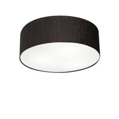 Plafon Cilíndrico Md-3005 Cúpula Em Tecido 40x12cm Preto - Bivolt