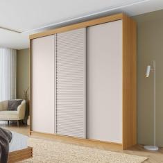 Guarda-roupa Casal 3 Portas de Correr Samambaia CabeCasa MadeiraOrigin