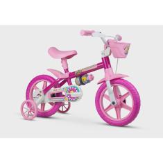 Bicicleta Infantil Aro 12 Com Rodinhas Menina Flower - Nathor