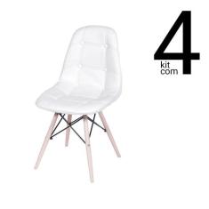 Conjunto 4 Cadeiras Eames Dsw Botonê - Branca - Ordesign