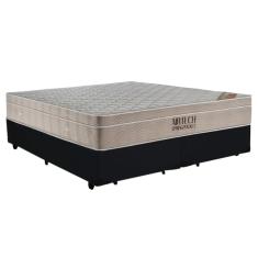 Cama Box Queen Bipartido Suede + Colchão Ortobom Airtech Molas Ensacadas 65x158x198