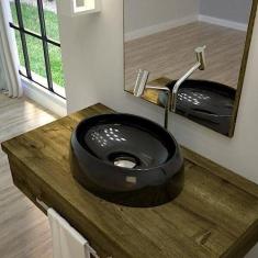 Kit Cuba Ov39 com Válvula Click 1 Polegada G e Sifão Cromado e Flexível Compace Preto