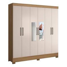 Guarda Roupa Casal Prático 6 Portas com Espelho - Demóbile