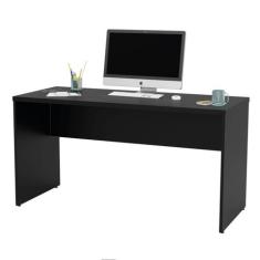 Mesa De Escritório 1.60x60 Tampo 30mm Cinza Netmobil, Preto