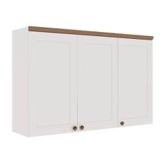 Armário Aéreo Cozinha 3 Portas Branco Fosco 1531 - Genialflex